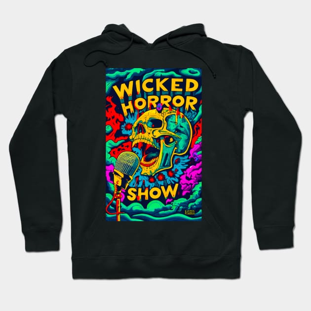 Wicked Horror Show Screaming Skull Hoodie by aknuckle